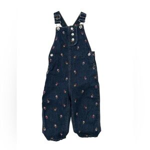 Zara Kids Denim Overalls with Floral Accents